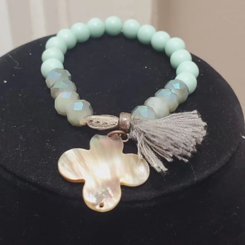 Turquoise Pearl Bead Bracelet🌴